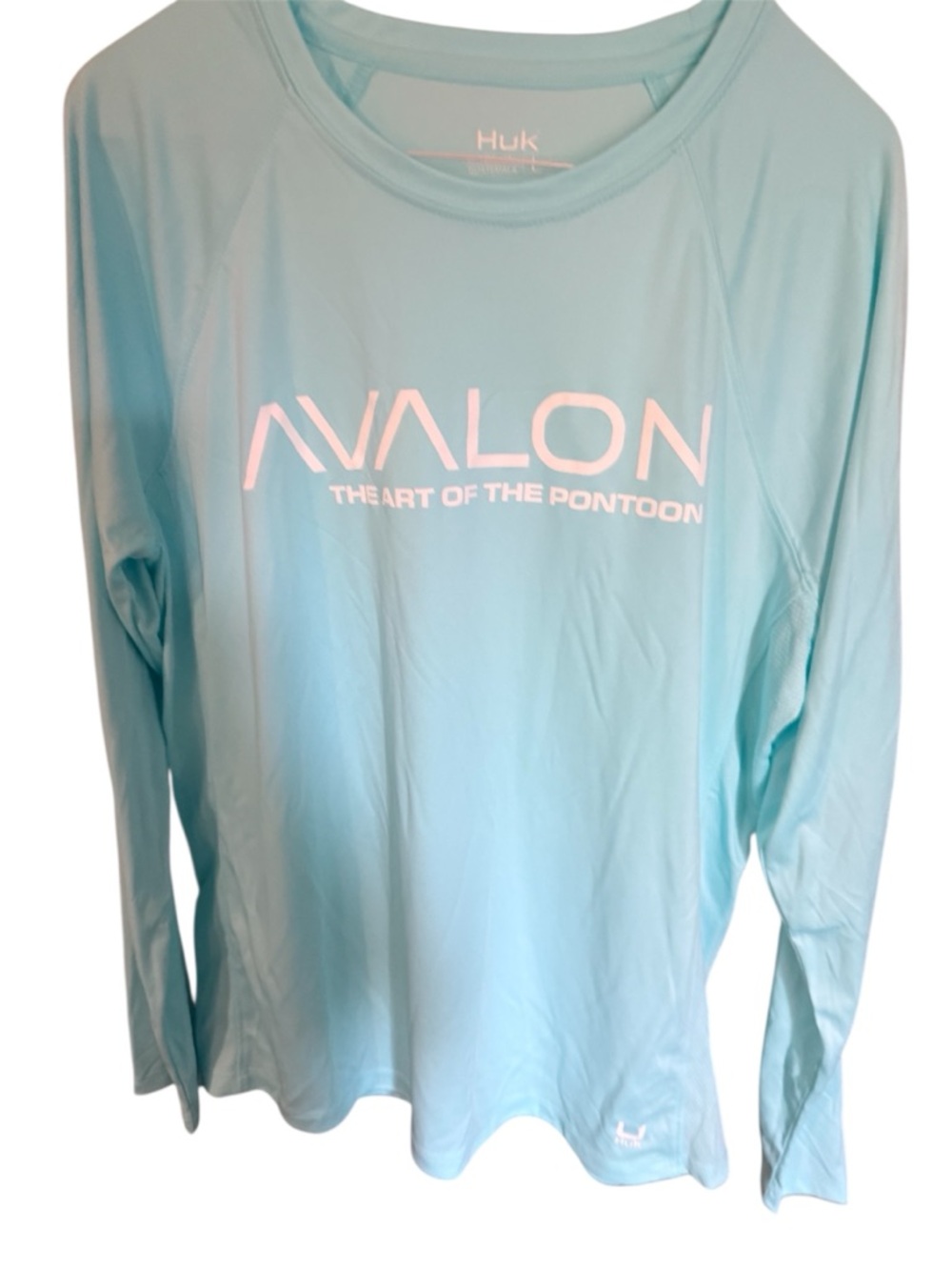 Huk X Avalon Light Aqua Long Sleeve Performance Shirt Sz.L